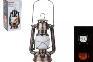 B&Co Flame Hurricane Lantern With Batteries  56 LED flame effect and normal 842054